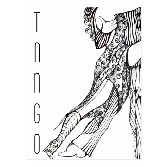 Cartão Postal Desenho do casal do tango