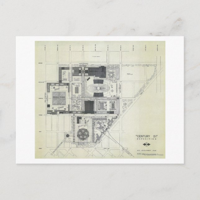 Cartão Postal Desenho do conceito aéreo da Agulha espacial (Frente)