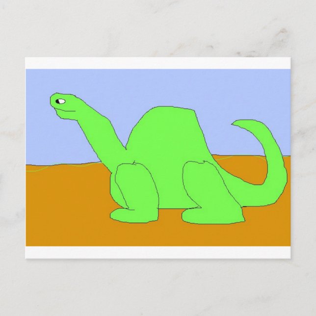 Cartão Postal Desenho do Dinossauro (Frente)
