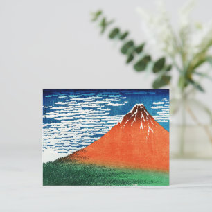 Cartão Postal Desenho do Fuji Vermelho Kanagawa Hokusai