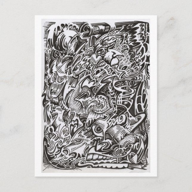 Cartão Postal Desenho em Cascata da Mente (Frente)