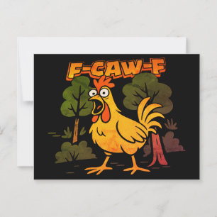 Cartão Postal Desenho Engraçado de Frango – Humor Animal de Dese