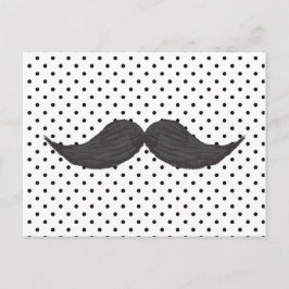 Cartão Postal Desenho engraçado do bigode e bolinhas pretas