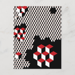 Cartão Postal Desenho geométrico abstrato de hexágono