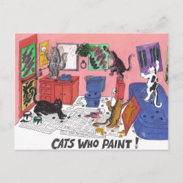 Cartão Postal Desenho Humorístico De Cores De Casas Que Tintam