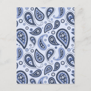 Cartão Postal Desenho Intrincado de Estampa Floral Paisley