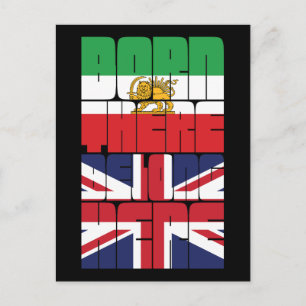 Cartão Postal Desenho Iraniano Britânico Nascido Lá Pertence Aqu