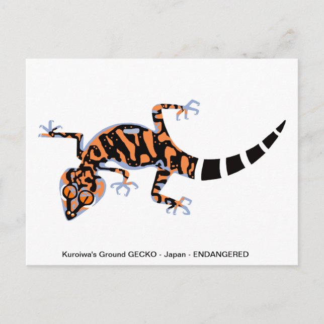 Cartão Postal Desenho manual - GECKO - Amante de os animais - Vi (Frente)