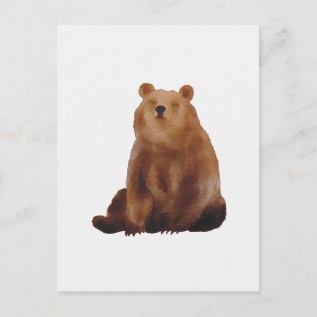 Cartão Postal Desenho urso marrom (Frente)