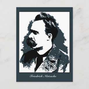 Cartão Postal desenho vetorial do retrato de Friedrich Nietzsche