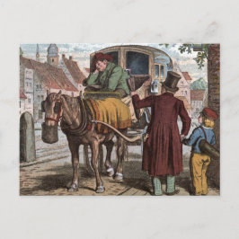 Cartão Postal Desenho Vintage: A Carruagem Antiga