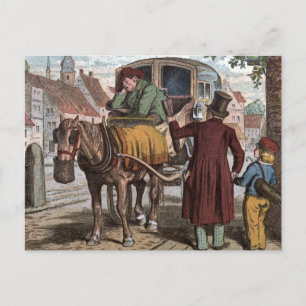 Cartão Postal Desenho Vintage: A Carruagem Antiga