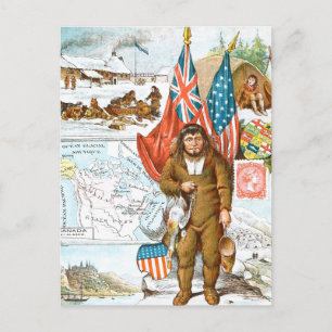 Cartão Postal Desenho Vintage: Colagem Canadiana