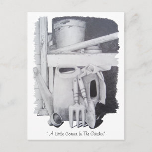 Cartão Postal desenho vitalício de ferramentas de jardim para j