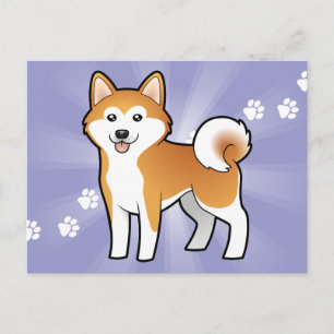 Cartão Postal Desenhos animados Akita Inu/Shiba Inu