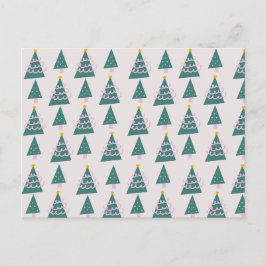 Cartão Postal Desenhos de Árvores Fofas Rosa Verde