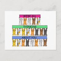 Desenhos de Gatos Cartoon Todos Pensando em Você