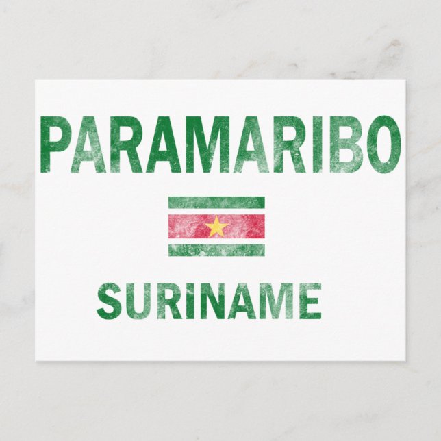 Cartão Postal Desenhos de Paramaribo Suriname (Frente)