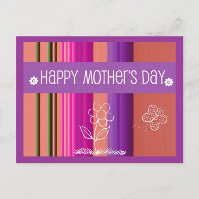 Cartão Postal Desenhos do dia de as mães (Frente)