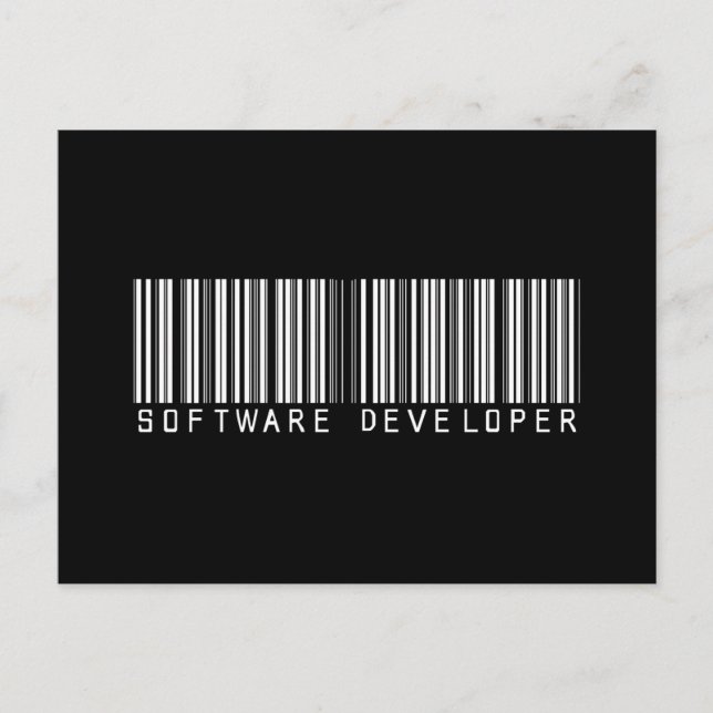 Cartão Postal Desenvolvedor de Software Código de Barras (Frente)