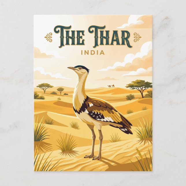 Cartão Postal Deserto de Thar Índia (Frente)