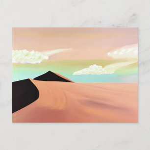 Cartão Postal Deserto do Sudoeste com Arte Minimalista de Dunas