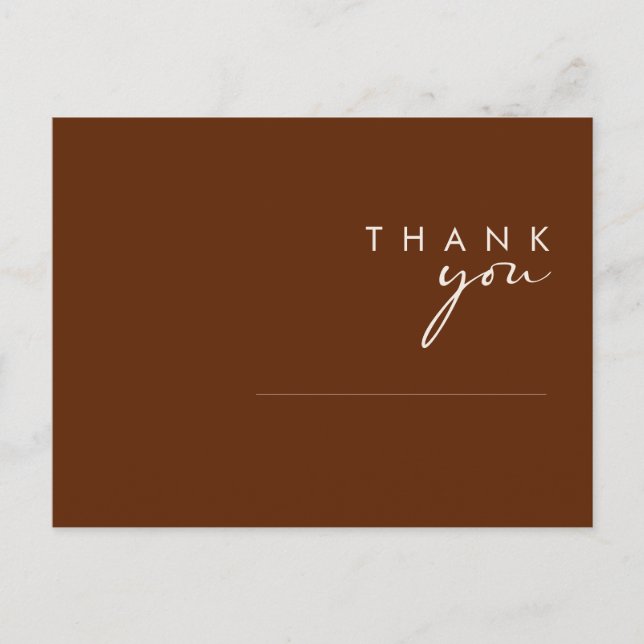 Cartão Postal Deserto Simples | Casamento De Canela Escura Obrig (Frente)