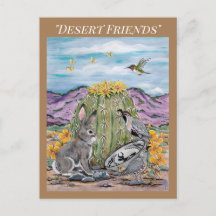 Deserto Sudoeste Animais Selvagem Coelho Cactus