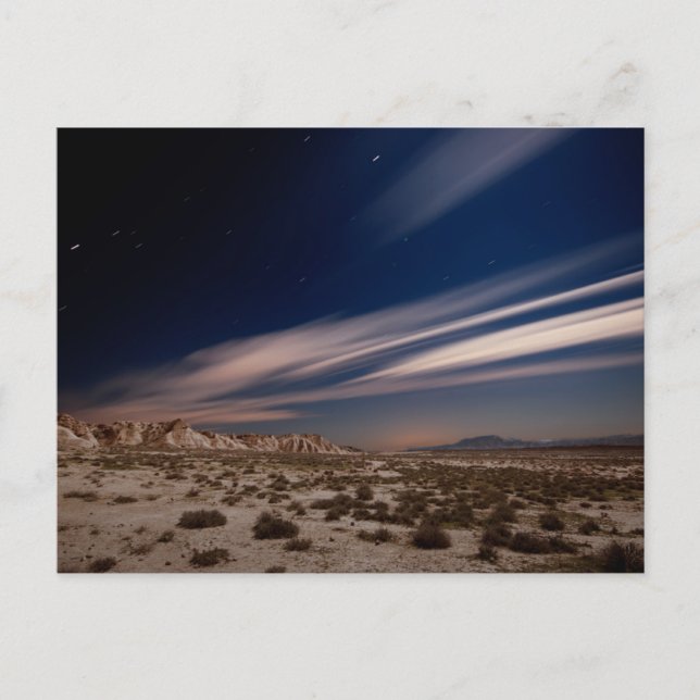 Cartão Postal Desertos | Deserto de Navarre Bardenas à Noite (Frente)