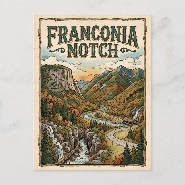 Cartão Postal Desfiladeiro de Franconia (Frente)