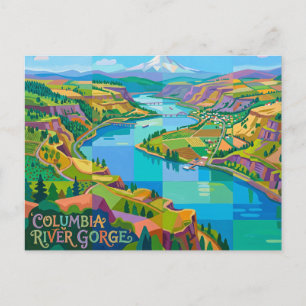 Cartão Postal Desfiladeiro do Rio Columbia, Hood River, Oregon,