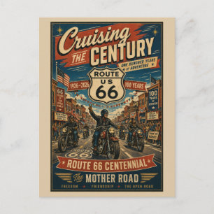 Cartão Postal Desfile de motocicletas do centenário da Rota 66 n