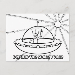 Cartão Postal Desfinancie a Força Espacial - UFO - Alienígena Am