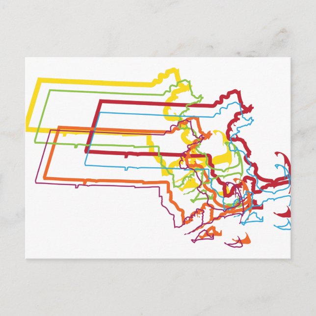 Cartão Postal desfoque do orgulho de Massachusetts (Frente)