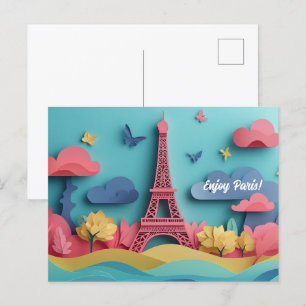 Cartão Postal Desfrute da Arte de Enfileiramento de Papel em Par