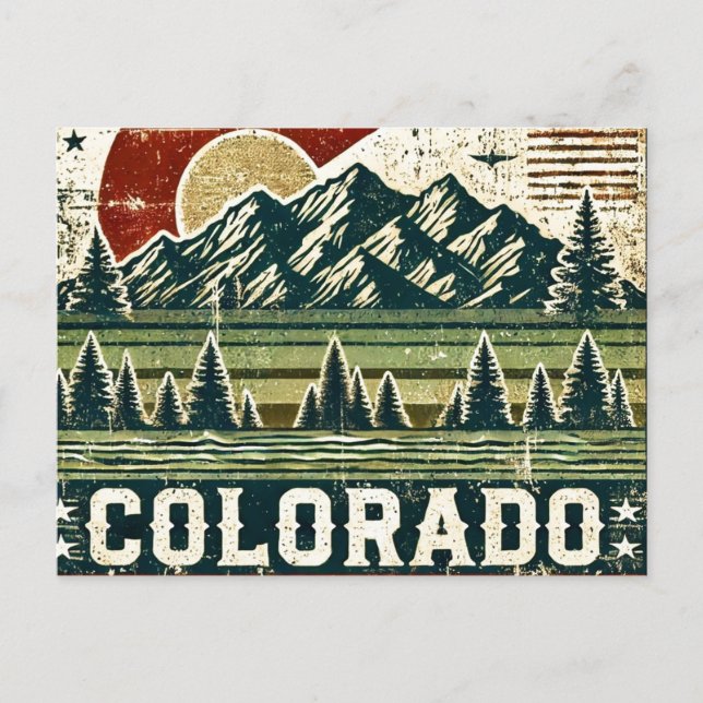 Cartão Postal Desgastado Grunge Colorado (Frente)