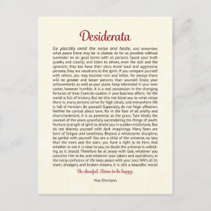Cartão Postal Desiderata Arte Mini Desiderata