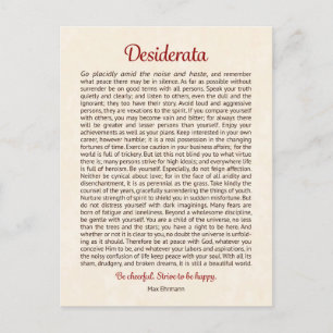 Cartão postal Desiderata   Arte Mini Desiderata
