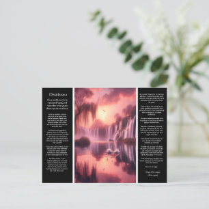 Cartão Postal Desiderata Waterfall Ouro Willows e Love