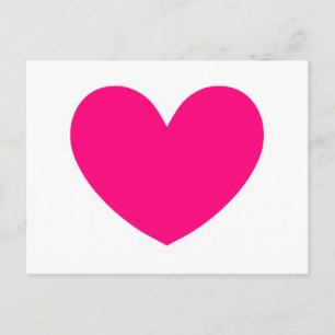 Cartão Postal Design A01 de Coração Rosa Quente