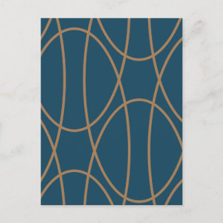 Cartão Postal Design abstrato de curvas contemporâneas