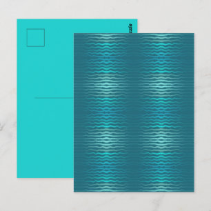 Cartão Postal Design Abstrato de Onda Turquesa Salgada da Praia 