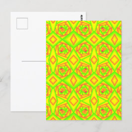 Cartão Postal Design Abstrato do Ombro Amarelo Laranja Verde Cit
