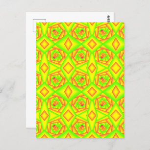 Cartão Postal Design Abstrato do Ombro Amarelo Laranja Verde Cit