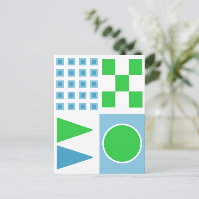 Cartão Postal Design Abstrato geométrico (Em pé/Frente)