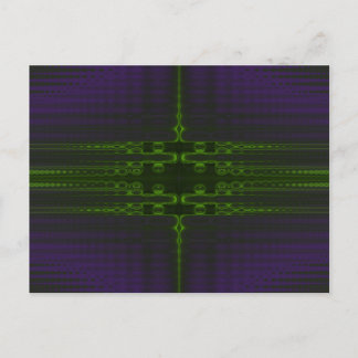 Cartão Postal Design abstrato verde e roxo