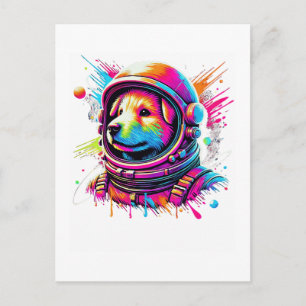 Cartão Postal Design Amante de Cachorro Espacial