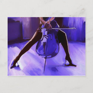 Cartão Postal Design Cello-púrpura
