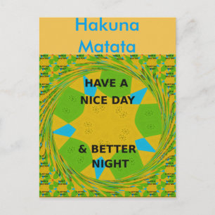 Cartão Postal Design circular "Tenha um dia agradável e uma noit