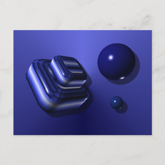 Cartão Postal Design da caixa azul (Frente)